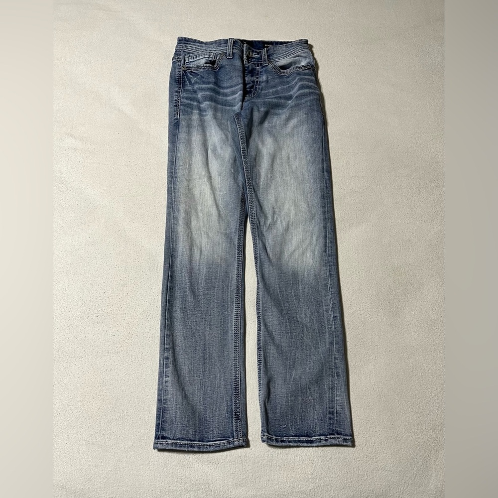 BKE Alec Mens 27x29 Straight Leg Stretch Blue Denim Jeans